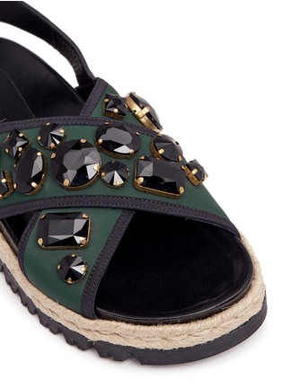 Detail View - Click To Enlarge - MARNI - 'Fussbett' jewelled neoprene espadrille slide sandals