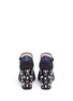 Back View - Click To Enlarge - MARNI - Jewelled heel satin coarse glitter sandals