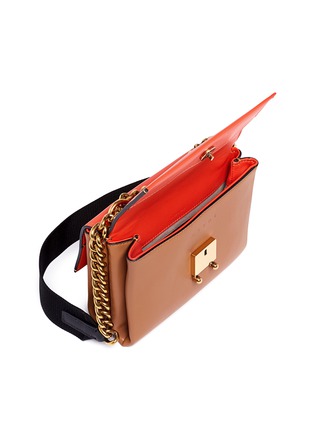Detail View - Click To Enlarge - MARNI - 'Bandoleer' small colourblock leather chain shoulder bag