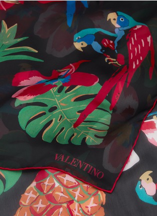 Detail View - Click To Enlarge - VALENTINO GARAVANI - Tropical print silk chiffon stole