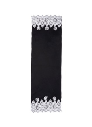 Main View - Click To Enlarge - VALENTINO GARAVANI - Floral lace trim plissé pleat modal blend scarf