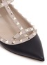 Detail View - Click To Enlarge - VALENTINO GARAVANI - 'Rockstud' caged colourblock leather skimmer flats