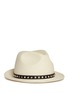 Main View - Click To Enlarge - VALENTINO GARAVANI - 'Rockstud' band toquilla straw fedora hat