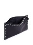 Detail View - Click To Enlarge - VALENTINO GARAVANI - 'Rockstud Rolling' large cabochon stud leather flat zip pouch
