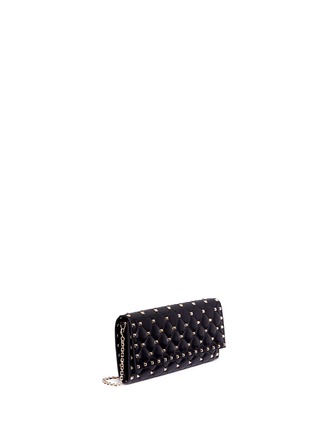 Detail View - Click To Enlarge -  - 'Rockstud Spike' quilted leather chain wallet