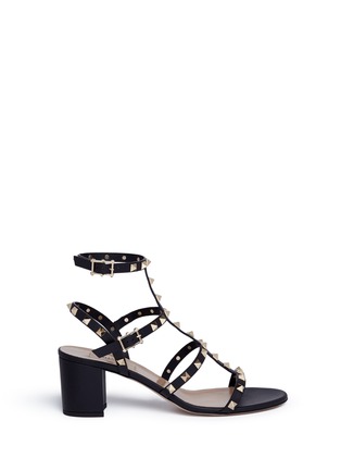 Main View - Click To Enlarge - VALENTINO GARAVANI - 'Rockstud' block heel leather sandals