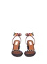 Front View - Click To Enlarge - VALENTINO GARAVANI - 'Rockstud Rolling' native ankle tie sandals