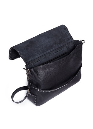Detail View - Click To Enlarge - VALENTINO GARAVANI - 'Rockstud' leather messenger bag