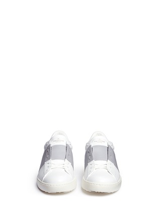 Front View - Click To Enlarge - VALENTINO GARAVANI - 'Rockstud' colourblock leather sneakers