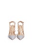 Front View - Click To Enlarge - VALENTINO GARAVANI - 'Rockstud' caged strap leather pumps