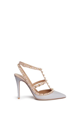 Main View - Click To Enlarge - VALENTINO GARAVANI - 'Rockstud' caged strap leather pumps