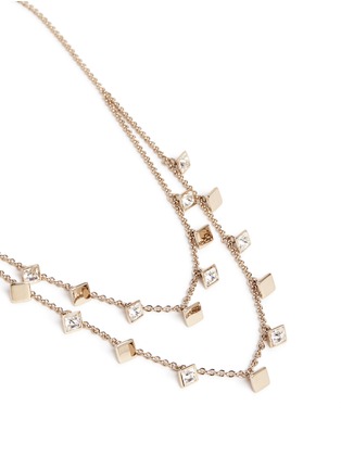 Detail View - Click To Enlarge - VALENTINO GARAVANI - 'Rockstud' glass crystal tiered necklace