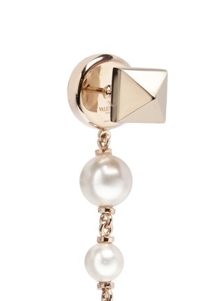 Detail View - Click To Enlarge - VALENTINO GARAVANI - 'Rockstud' glass pearl spike drop earrings