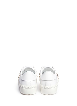 Back View - Click To Enlarge - VALENTINO GARAVANI - 'Rockstud Untitled 11' calfskin leather sneakers