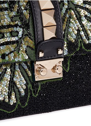 Detail View - Click To Enlarge - VALENTINO GARAVANI - 'Rockstud Lock' small leaf embellished shoulder bag