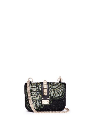 Main View - Click To Enlarge - VALENTINO GARAVANI - 'Rockstud Lock' small leaf embellished shoulder bag