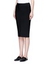 Front View - Click To Enlarge - T BY ALEXANDER WANG - Slit front rib knit pencil skirt