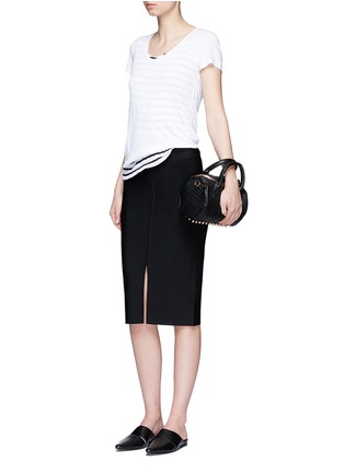 Figure View - Click To Enlarge - T BY ALEXANDER WANG - Slit front rib knit pencil skirt