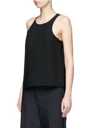 Front View - Click To Enlarge - T BY ALEXANDER WANG - Asymmetric cold shoulder eyelet crepe top