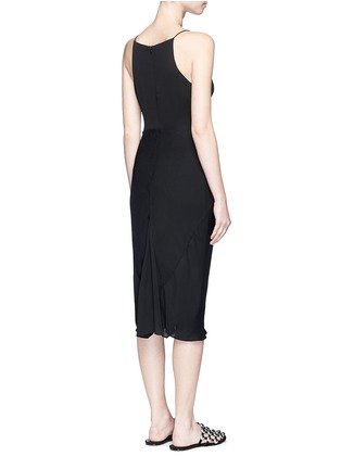 Back View - Click To Enlarge - T BY ALEXANDER WANG - Ruched tie front georgette cami dress