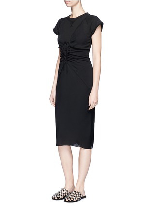 Figure View - Click To Enlarge - T BY ALEXANDER WANG - Ruched tie front georgette cami dress