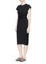 Figure View - Click To Enlarge - T BY ALEXANDER WANG - Ruched tie front georgette cami dress
