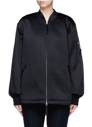 Main View - Click To Enlarge - T BY ALEXANDER WANG - Water resistant padded satin oversized bomber jacket