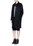 Figure View - Click To Enlarge - T BY ALEXANDER WANG - Felted wool long car coat