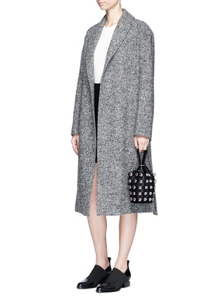 Figure View - Click To Enlarge - T BY ALEXANDER WANG - Belted wool blend bouclé coat