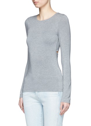 Front View - Click To Enlarge - T BY ALEXANDER WANG - Cutout back modal jersey long sleeve top