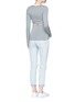 Figure View - Click To Enlarge - T BY ALEXANDER WANG - Cutout back modal jersey long sleeve top