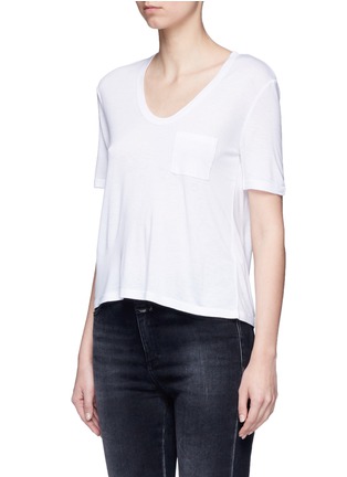 Front View - Click To Enlarge - T BY ALEXANDER WANG - Patch pocket scoop neck T-shirt