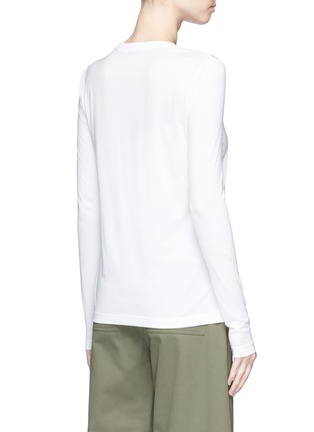 Back View - Click To Enlarge - T BY ALEXANDER WANG - Logo embroidered long sleeve cotton T-shirt