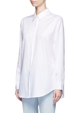 Front View - Click To Enlarge - T BY ALEXANDER WANG - Slit yoke cotton poplin shirt