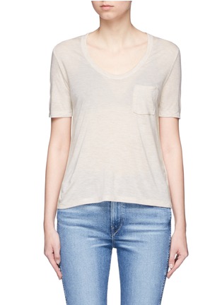 Main View - Click To Enlarge - T BY ALEXANDER WANG - Patch pocket scoop neck T-shirt