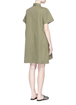 Back View - Click To Enlarge - T BY ALEXANDER WANG - High-low hem cotton twill utility dress