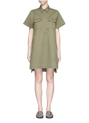 Main View - Click To Enlarge - T BY ALEXANDER WANG - High-low hem cotton twill utility dress