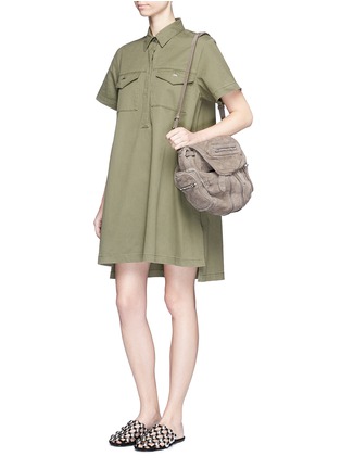 Figure View - Click To Enlarge - T BY ALEXANDER WANG - High-low hem cotton twill utility dress