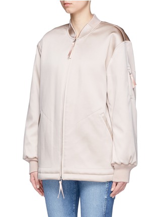 Front View - Click To Enlarge - T BY ALEXANDER WANG - Water resistant padded satin oversized bomber jacket