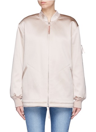 Main View - Click To Enlarge - T BY ALEXANDER WANG - Water resistant padded satin oversized bomber jacket