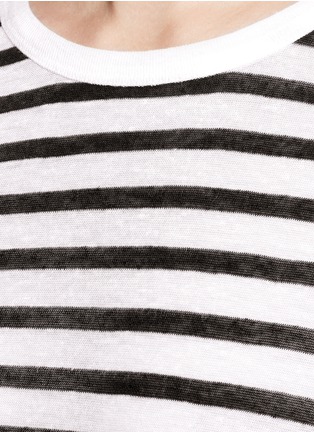 Detail View - Click To Enlarge - T BY ALEXANDER WANG - Stripe drop shoulder long sleeve T-shirt