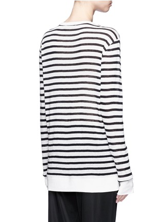 Back View - Click To Enlarge - T BY ALEXANDER WANG - Stripe drop shoulder long sleeve T-shirt