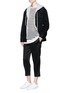 Figure View - Click To Enlarge - T BY ALEXANDER WANG - Stripe drop shoulder long sleeve T-shirt