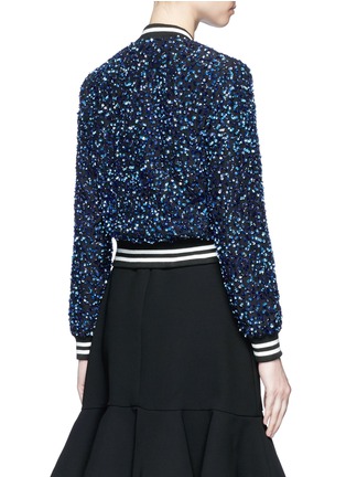 Back View - Click To Enlarge - ALICE & OLIVIA - 'Lonnie' sequin satin bomber jacket