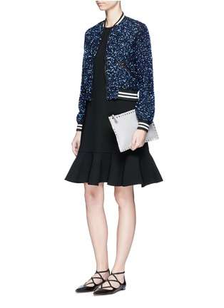 Figure View - Click To Enlarge - ALICE & OLIVIA - 'Lonnie' sequin satin bomber jacket