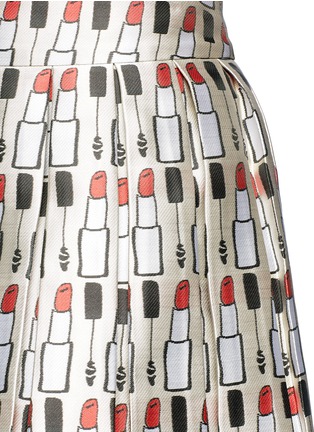 Detail View - Click To Enlarge - ALICE & OLIVIA - 'Fizer' mixed lipstick print box pleat skirt