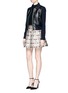 Figure View - Click To Enlarge - ALICE & OLIVIA - 'Fizer' mixed lipstick print box pleat skirt