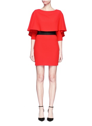 Main View - Click To Enlarge - ALICE & OLIVIA - 'Cairo' cape overlay crepe dress
