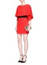 Figure View - Click To Enlarge - ALICE & OLIVIA - 'Cairo' cape overlay crepe dress