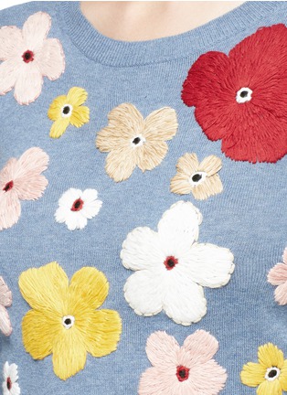 Detail View - Click To Enlarge - ALICE & OLIVIA - 'Lucca' floral embroidered sweater